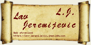 Lav Jeremijević vizit kartica